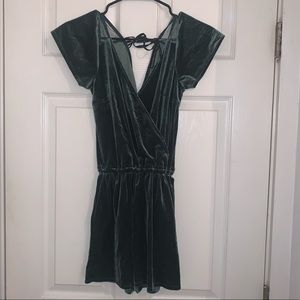 A&F dark green velvet romper